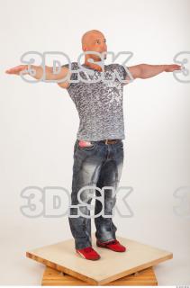 Whole body modeling reference blue jeans gray tshirt 0024